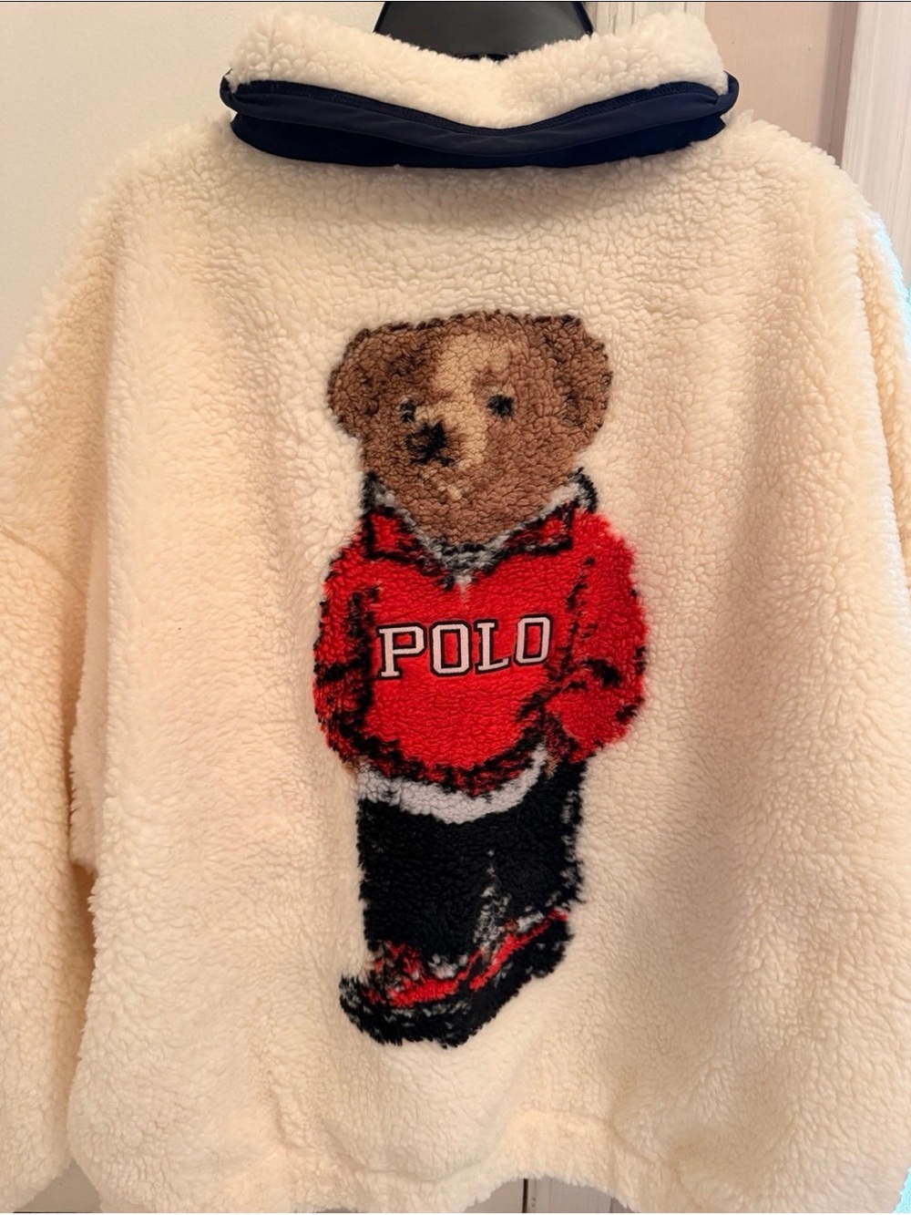 New Polo Bear High-Pile Fleece Funnelneck Viral Polo Bear size large